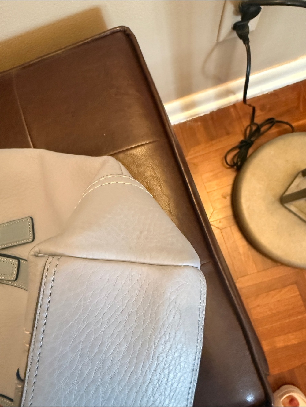 Coach Pale Blue Leather Tote with Polished Hardware - Picture 5 of 9